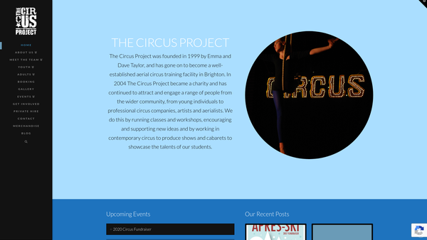 Screenshot of the The Circus Project website