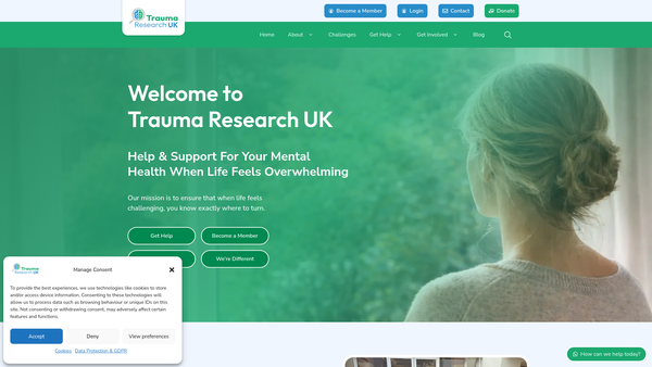 Screenshot of the Trauma Research UK website