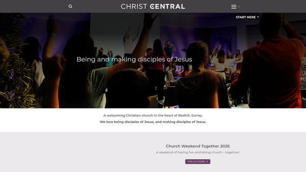 Screenshot of the Christ Central website