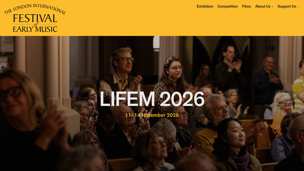 Screenshot of the The London International Festival Of Early Music CIO website