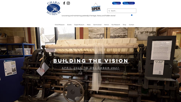 Screenshot of the Chard & District Museum website
