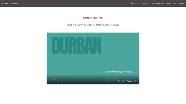 Screenshot of the Street Rights website