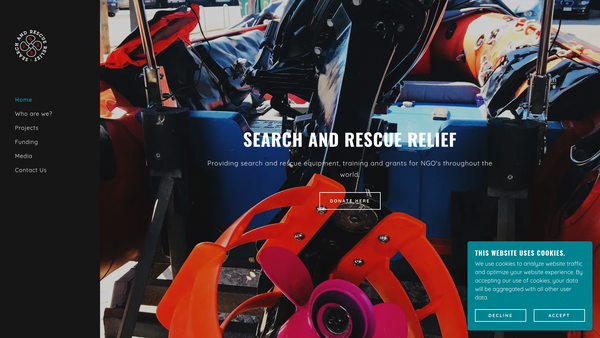 Screenshot of the Search And Rescue Relief Limited website