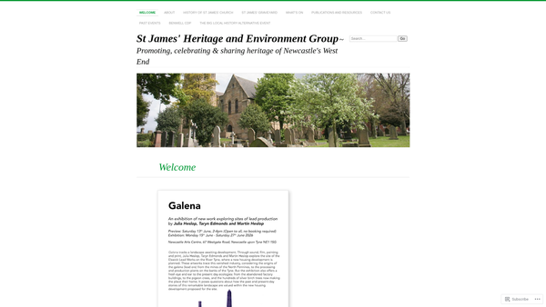 Screenshot of the St James' Heritage And Environment Group website