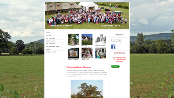 Screenshot of the Charlton Musgrove Village Hall website