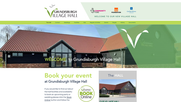 Screenshot of the Grundisburgh Village Hall website