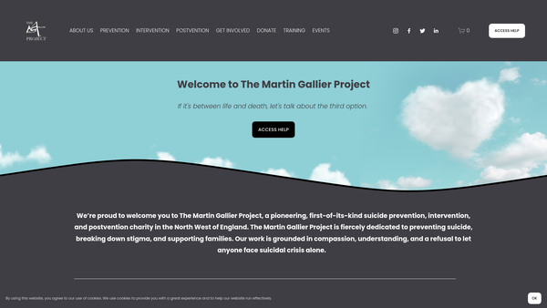 Screenshot of the The Martin Gallier Project website