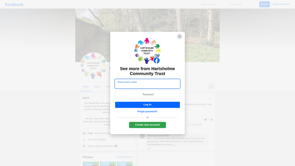 Screenshot of the Hartsholme Community Trust website