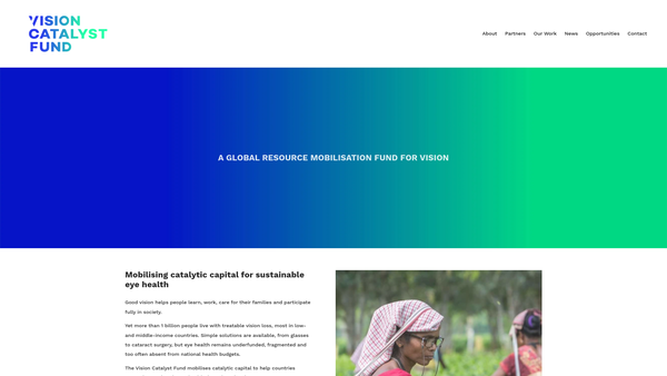 Screenshot of the Vision Catalyst Fund website