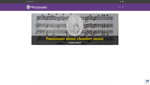 Screenshot of the The Pleyel Trust website
