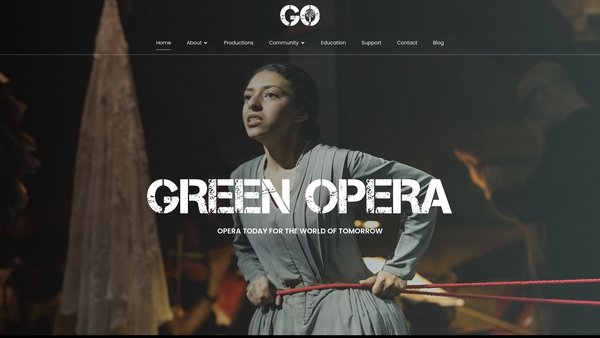 Screenshot of the Green Opera website