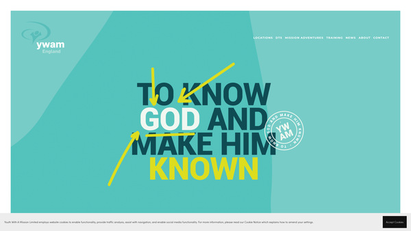 Screenshot of the Youth With A Mission England website