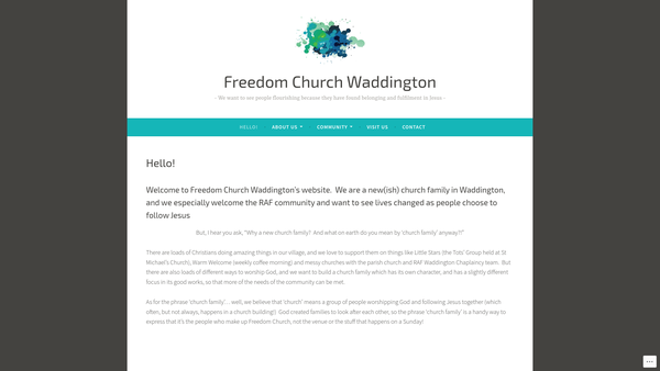Screenshot of the Freedom Church Waddington website