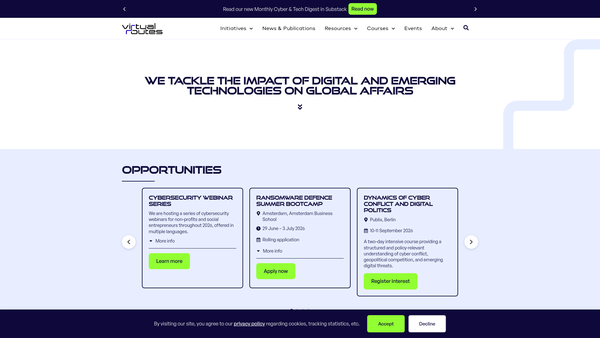 Screenshot of the Virtual Routes Community website