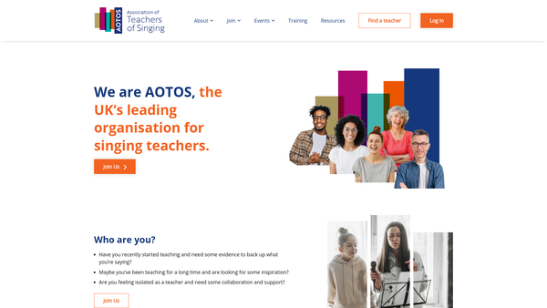 Screenshot of the Association Of Teachers Of Singing website