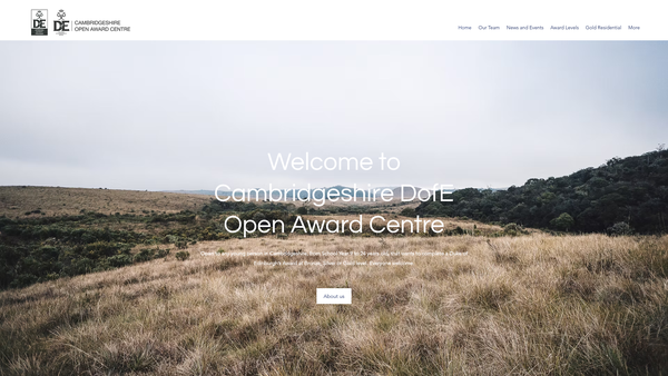 Screenshot of the Cambridgeshire Dofe Open Award Centre website
