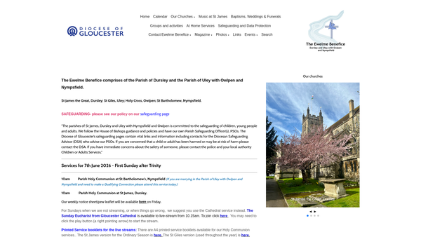 Screenshot of the The Parochial Church Council Of The Ecclesiastical Parish Of Uley With Owlpen & Nympsfield website