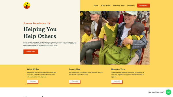 Screenshot of the Forever Foundation UK website
