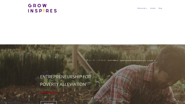 Screenshot of the Grow Inspires Charitable Trust website