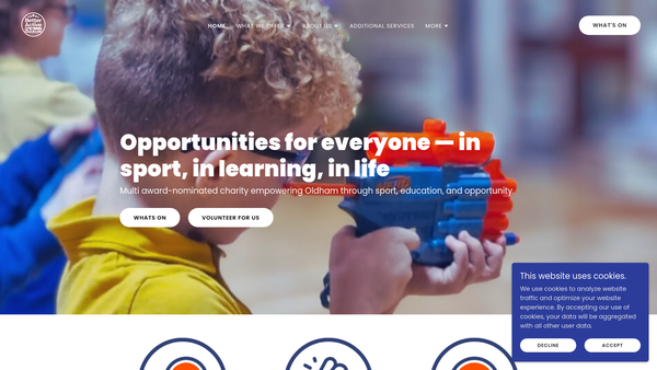 Screenshot of the Oldham Inspiring Youth website