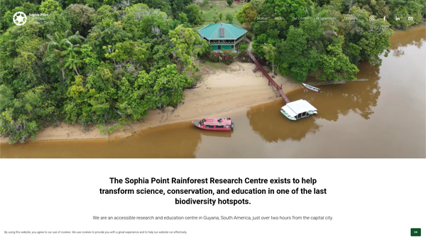 Screenshot of the Sophia Point Rainforest Project website