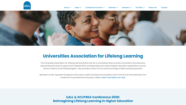 Screenshot of the Universities Association For Lifelong Learning website