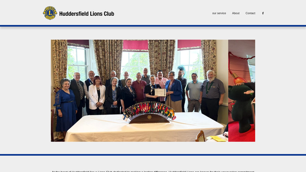 Screenshot of the Lions Club Of Huddersfield (CIO) website