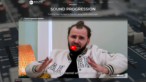 Screenshot of the Sound Progression Ltd website