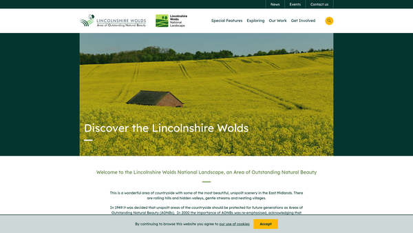 Screenshot of the Lincolnshire Chalk Streams Trust website