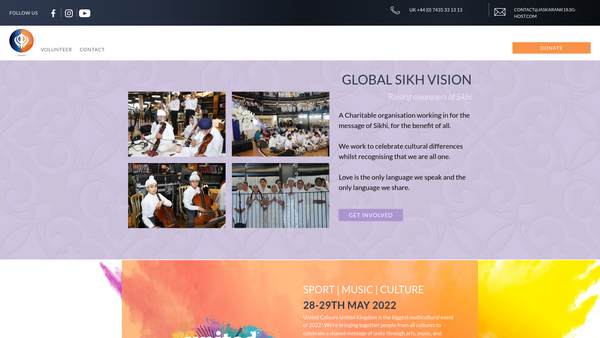Screenshot of the Global Sikh Vision website