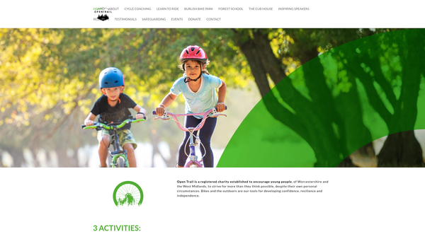 Screenshot of the Open Trail website
