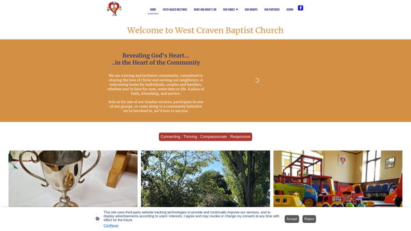 Screenshot of the West Craven Baptist Church website
