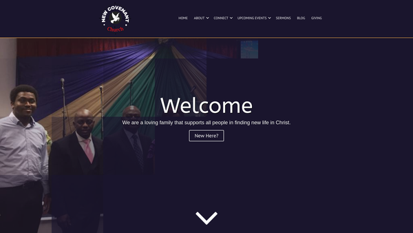 Screenshot of the New Covenant Church Leicester website