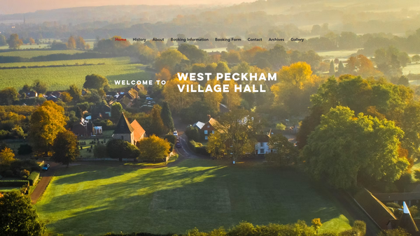 Screenshot of the West Peckham Village Hall Charitable Incorporated Organisation website