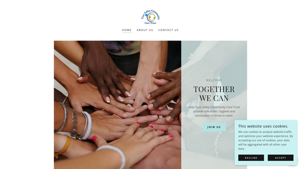 Screenshot of the Tees Valley Community Care Trust website