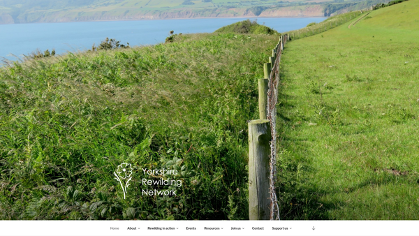 Screenshot of the Yorkshire Rewilding Network website
