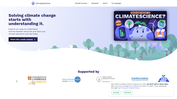Screenshot of the Climate Science Ltd website