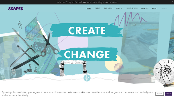 Screenshot of the Skaped website