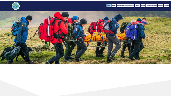 Screenshot of the The Lake District Search And Mountain Rescue Association website
