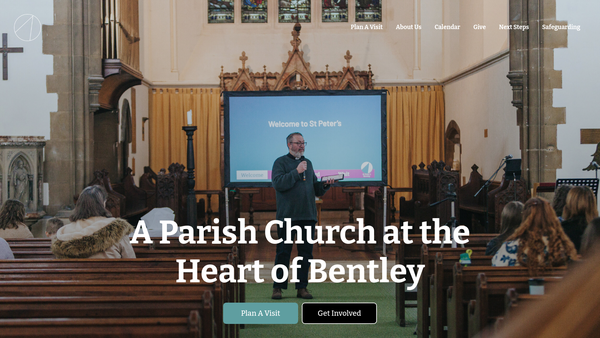Screenshot of the The Parochial Church Council Of The Ecclesiastical Parish Of St Peter, Bentley website