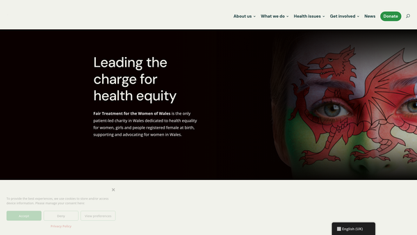 Screenshot of the Fair Treatment For The Women Of Wales website