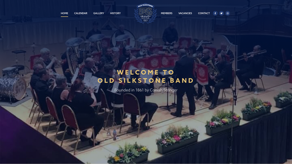 Screenshot of the Old Silkstone Brass Band website