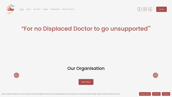 Screenshot of the The Phoenix Medical Project website