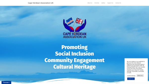 Screenshot of the Cape Verdean Association UK website