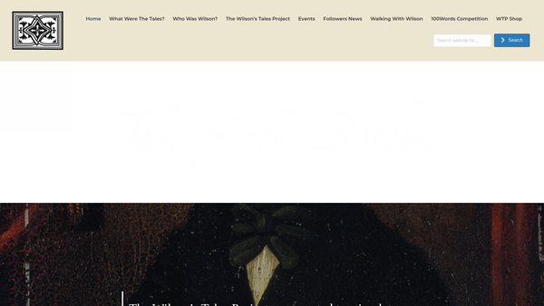 Screenshot of the The Wilson's Tales Project website
