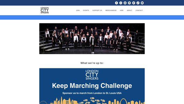 Screenshot of the London City Singers website