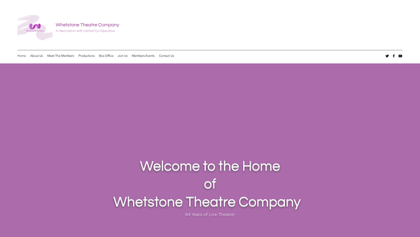 Screenshot of the Whetstone Theatre Company Limited website