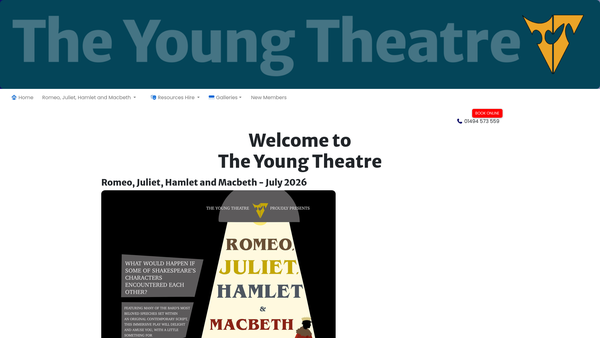 Screenshot of the The Young Theatre website