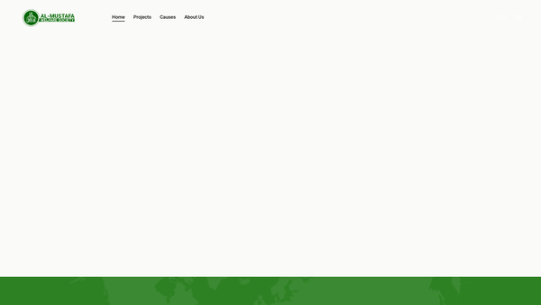 Screenshot of the Al-Mustafa Welfare Society website
