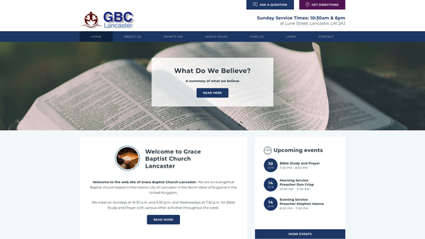 Screenshot of the Gbc Lancaster website